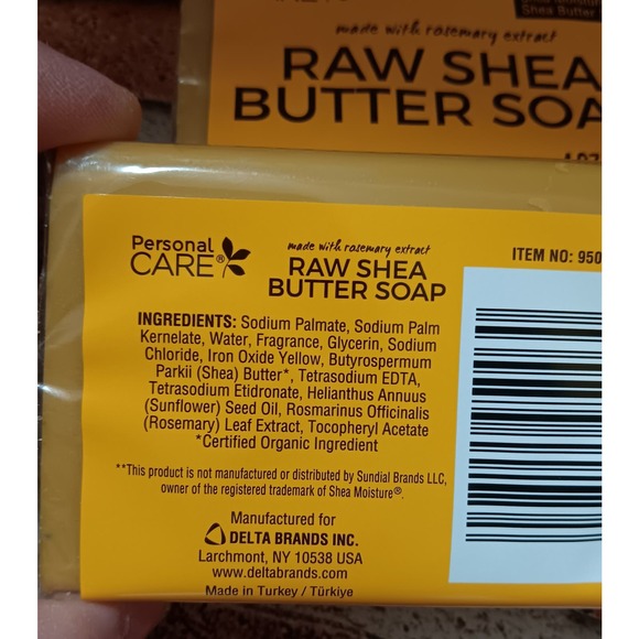 Raw Shea Butter Soap Bars (3) Delta Brands 4 oz. Each - Picture 2 of 3